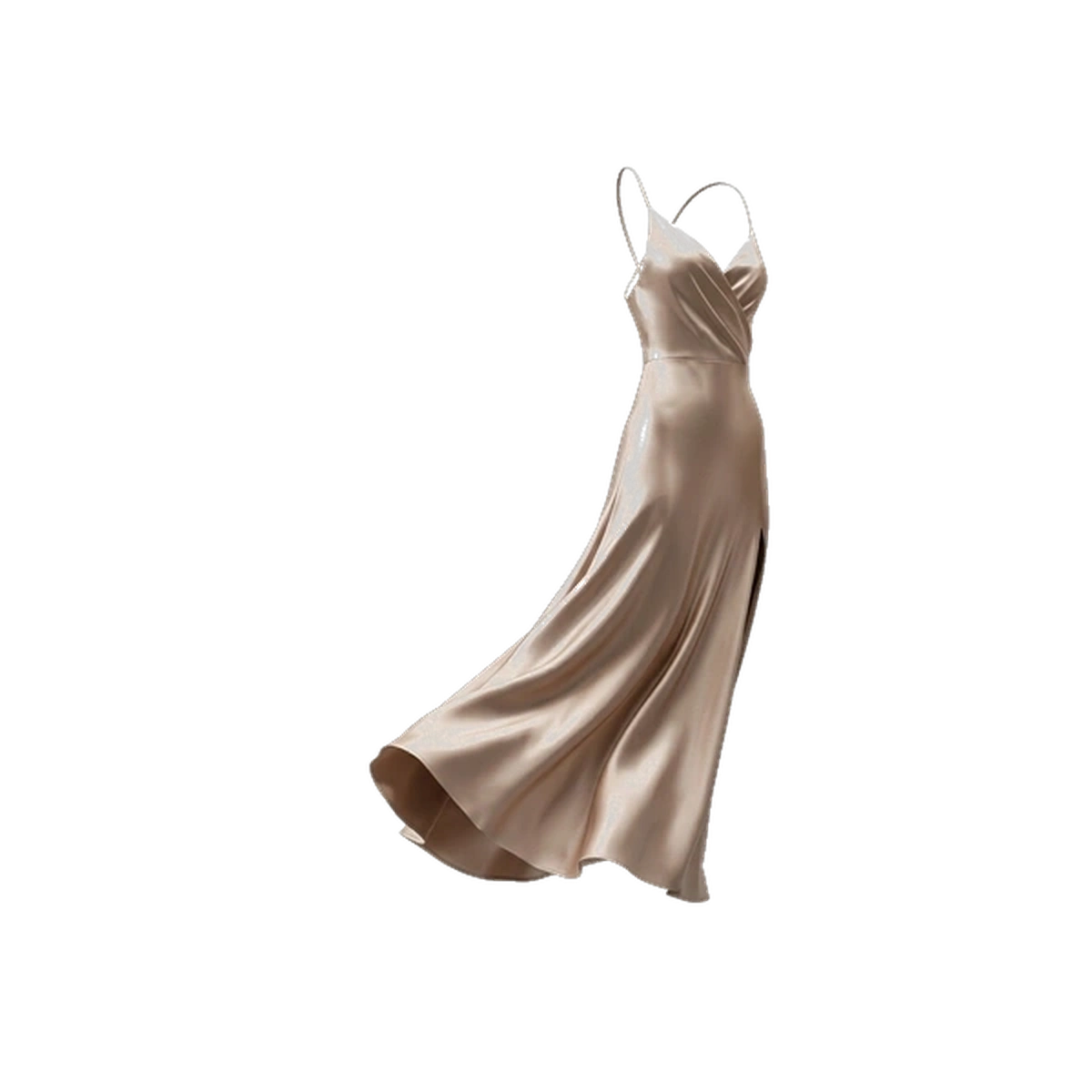 Asymmetric Couture Silk Draped Gown — view 1
